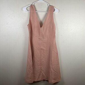 Sandro‎ Paris Sleeveless V Neck Textured Mini Dress Rose Pink